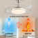 42" 4- Blade 2 Layer Design Modern LED Retractable Ceiling Fan With Remote Control And Lights