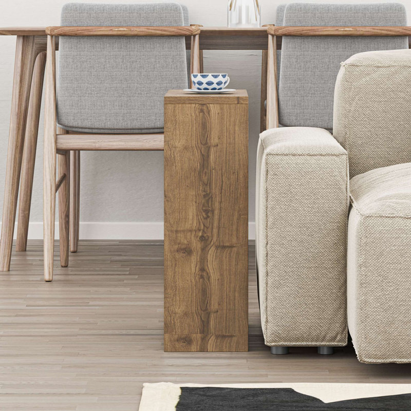 Elegant Side Table, Hitit Color, 21.7 x 23.6 x 7.9 inches | 100% Melamine Coated Particle Board, Thickness: 0.7 inches | Sturdy Design Supports Up to 15.4 lbs | Perfect for Living Room & Bedroom Décor
