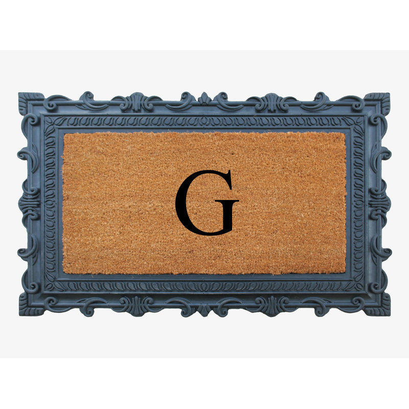 Paillasson à motif de monogramme de 24 po x 36 po Carson, G, Noir