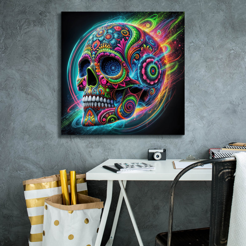 'Skull Graffiti' by Rey Klimt Wall Art