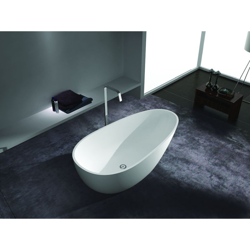 Marisol 67'' x 33'' Freestanding Soaking Solid Surface Bathtub