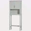 Armoire de rangement moderne au-dessus de la toilette, organisateur de salle de bain à double porte avec tablette réglable intérieure et tablette ouverte