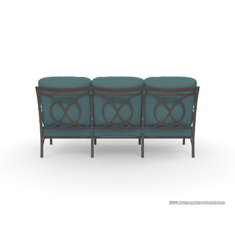 Pasadera Outdoor 3 - Seat Patio Sofa, Cast Lagoon, Copper Creek