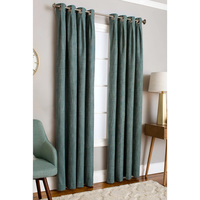 Mentzer 100% Polyester Room Darkening Solid Color Curtain Panel with Grommet Top , 50" W x 95" L, Mineral