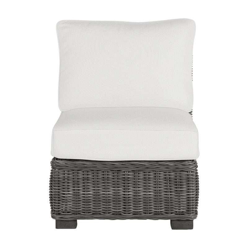 Fauteuil de chambre modulaire rustique tissé - gris ardoise, Gris ardoise, Pas de soudure, Lin marine