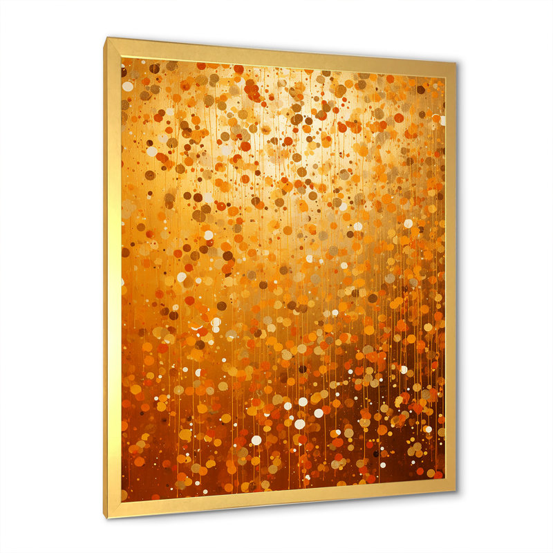 Abstract Dot Radiance II - Collages abstraits, art mural, H 32 po x l 24 po x P 1 po, Cadre doré simple