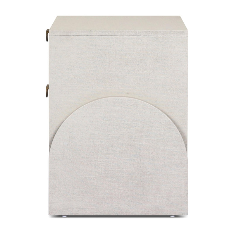 Cressida Nightstand-Ivory Painted Linen, Ivory Painted Linen