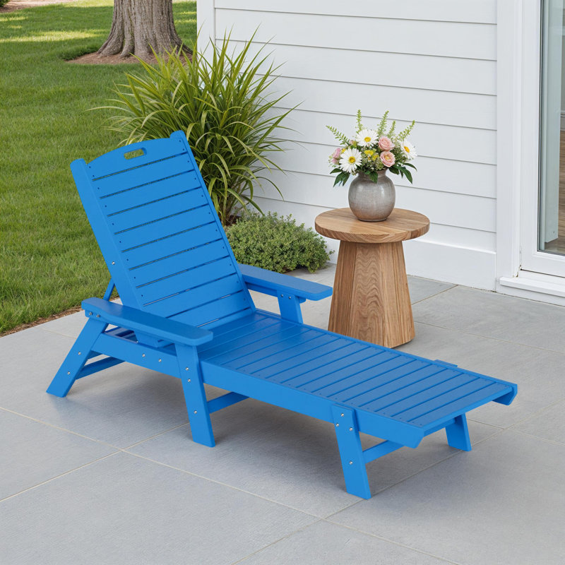 Laguna Outdoor Chaise Lounge, Pacific Blue