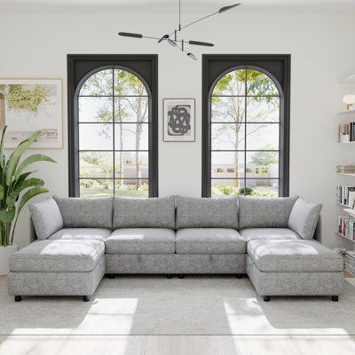 Canapé modulaire en chenille avec rangement