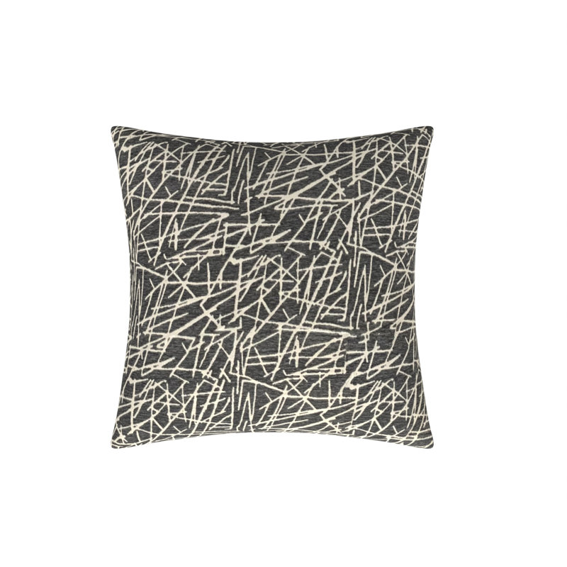 Abstract Feather Reversible Throw Pillow, 22"H x 22"W, Gray