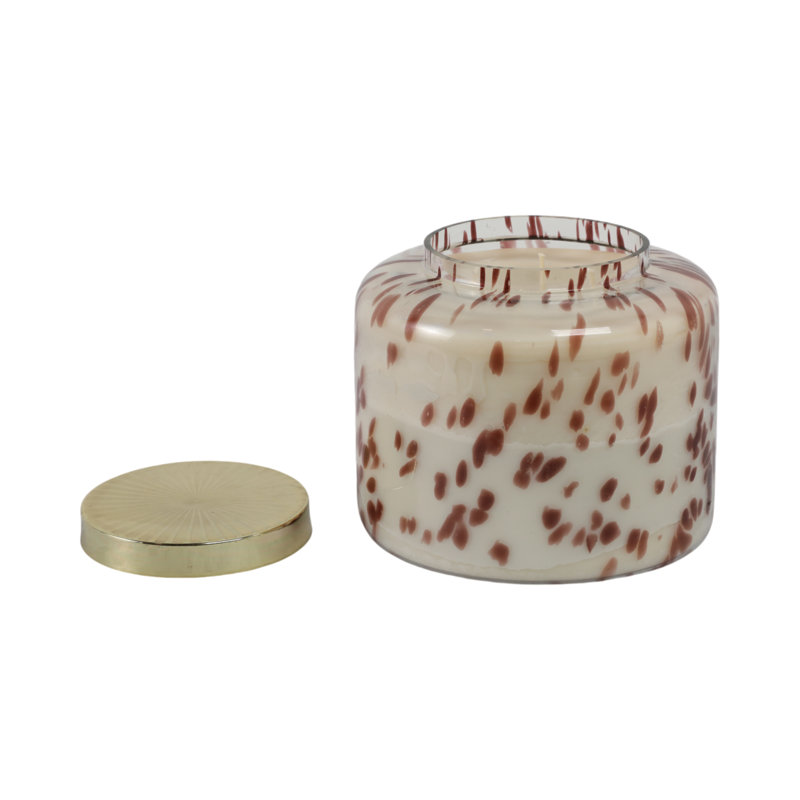 Bougie parfumée avec couvercle Jeimi pour décoration de salon - Bougie moderne en verre pour table basse, bibliothèque ou chambre à coucher - 9 po