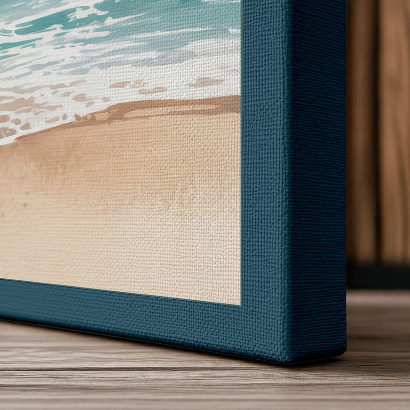 Serenity Coastal - Print, 30x20 - 76.2 x 50.8 cm, Teal Border