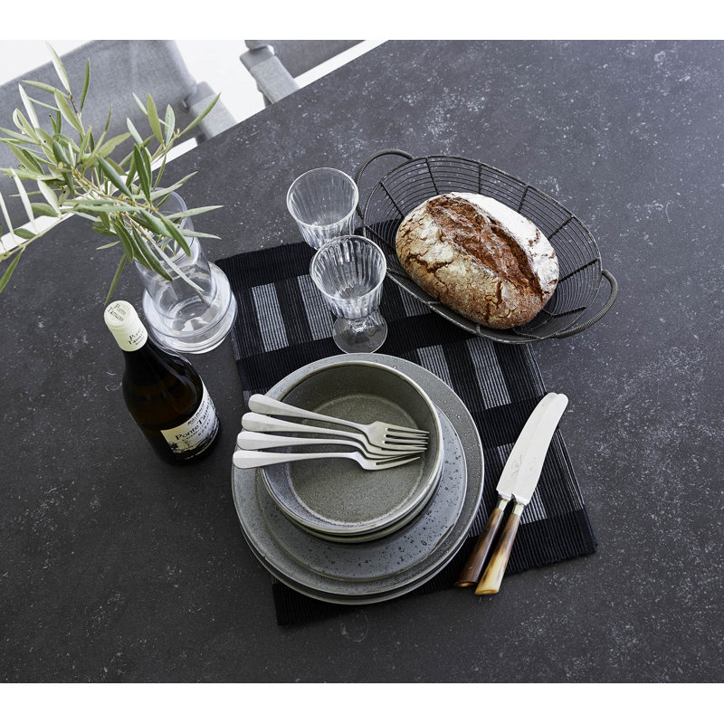 Drop Outdoor Dining Table, 39.4" W x 78.8" L x 29" H, Light Gray, Fossil Black
