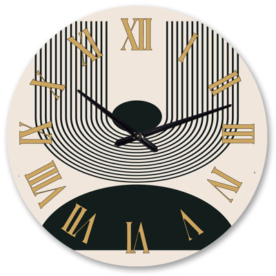 Late 20S Geometric Monochrome Aesthetics VII - Mid-Century Modern Wall Clock 2
