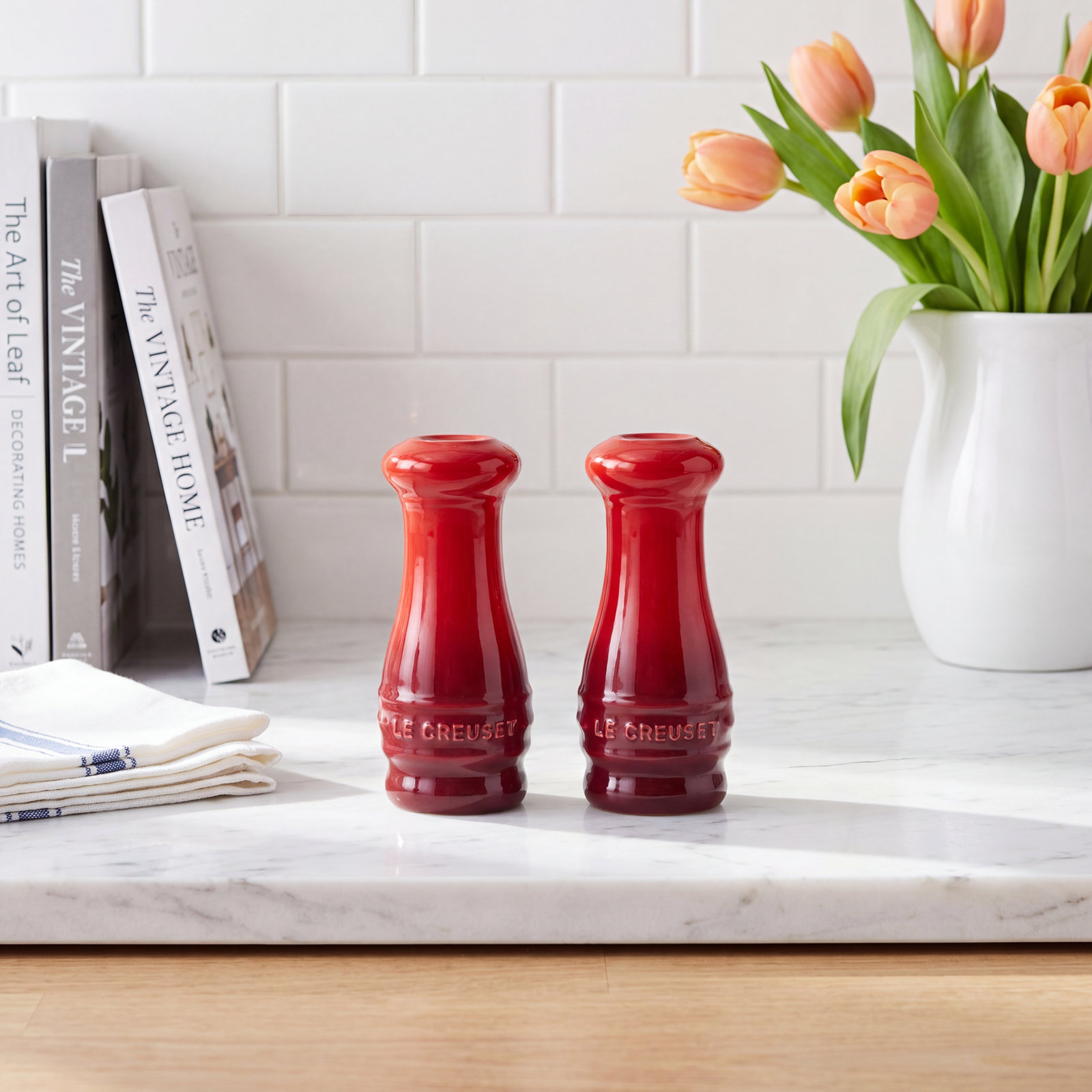 Stoneware Salt and Pepper Shaker Set, Cerise