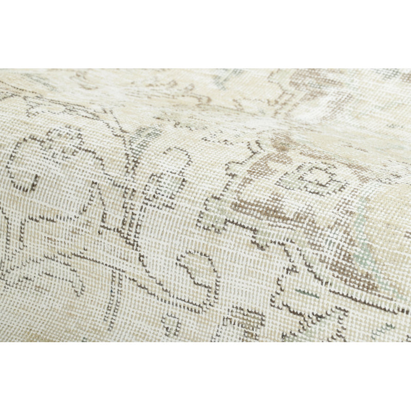 Distressed One-of-a-Kind 9'2X10'1 Hand Knotted Area Rug