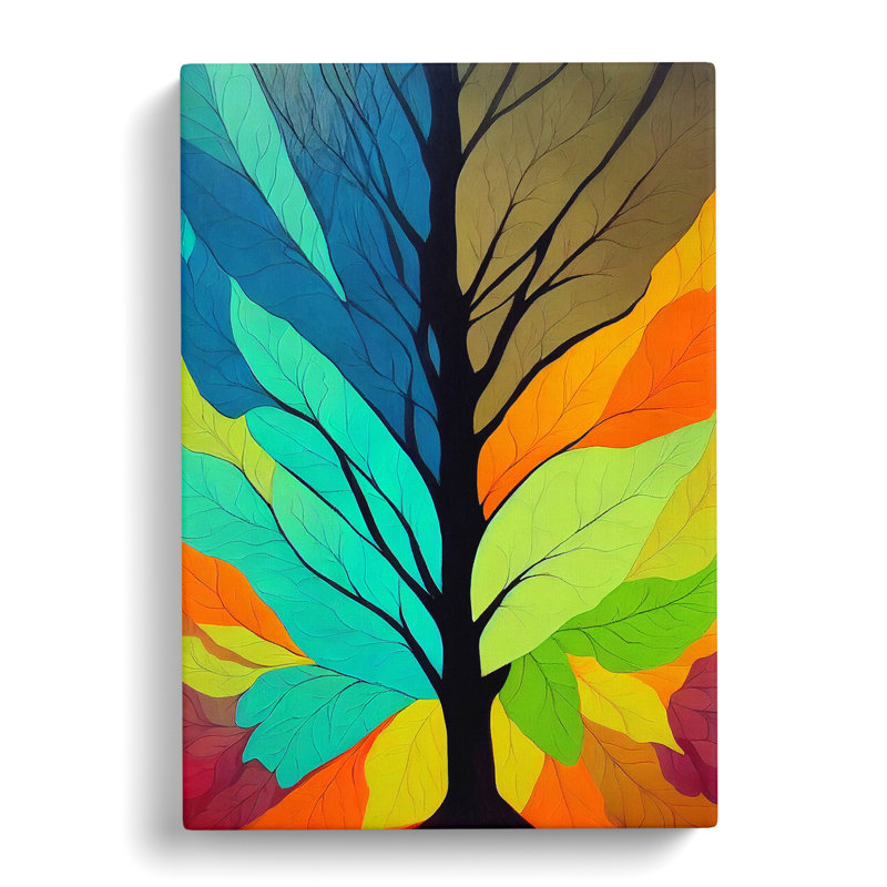 XC1022-1640X Colourful Tree Leaves No.1 Abstract - Wrapped Canvas Print, 50cm H x 35cm W x 3cm D