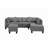 104.5" Upholstered Sofa,Chaise & Ottoman
