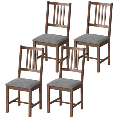 Set of 4 Armless Upholstered Dining Chairs with Mid-Century Style
