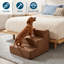 Escalier pour animaux PETMAKER à 3 marches avec housse amovible en microfibre zippée - Brun-1037747279-1005733027