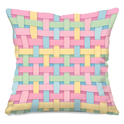Woven Basket Pattern Double Sided Throw Pillows