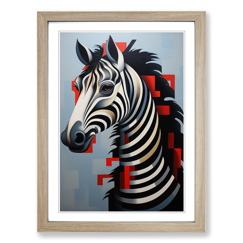 Pony Hard Edge - Wall Art, 46cm H x 34cm W x 2cm D, Oak