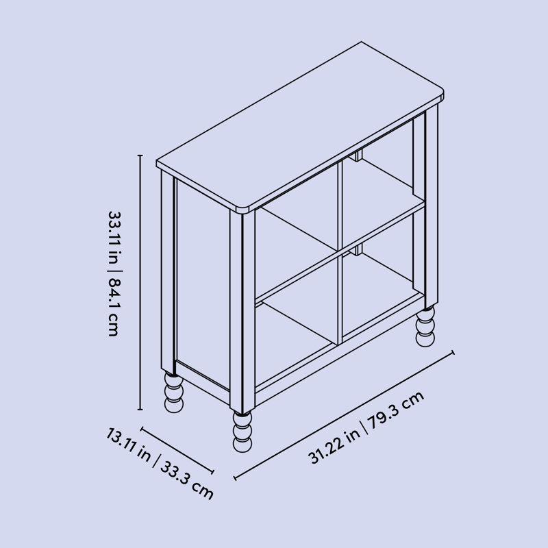 Rio 4 Cube Storage Organizer Bookcase, Frosted Oat