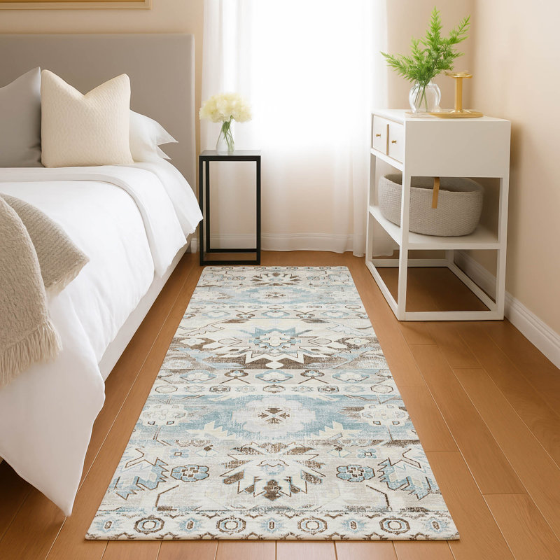 Machine Washable Indoor/Outdoor Chantille ACN2638 Global Rug, 2'3" x 7'6" Runner, Ivory