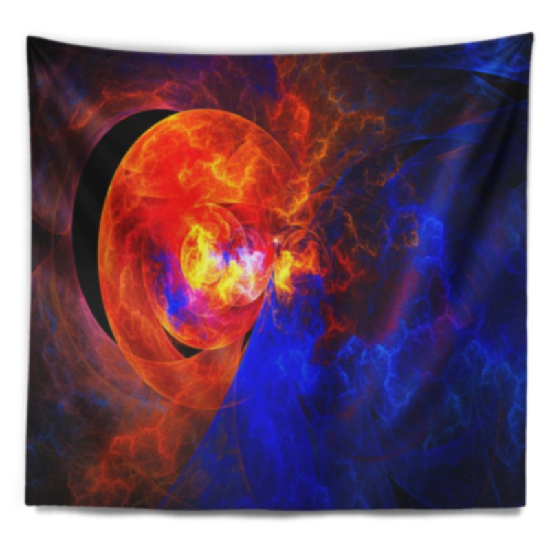 Lever du soleil sur une tapisserie de la planète lointaine Abstract, H 78 po x l 92 po
