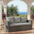 3-seat upholstered Outdoor Sofa with Cushions-129512435