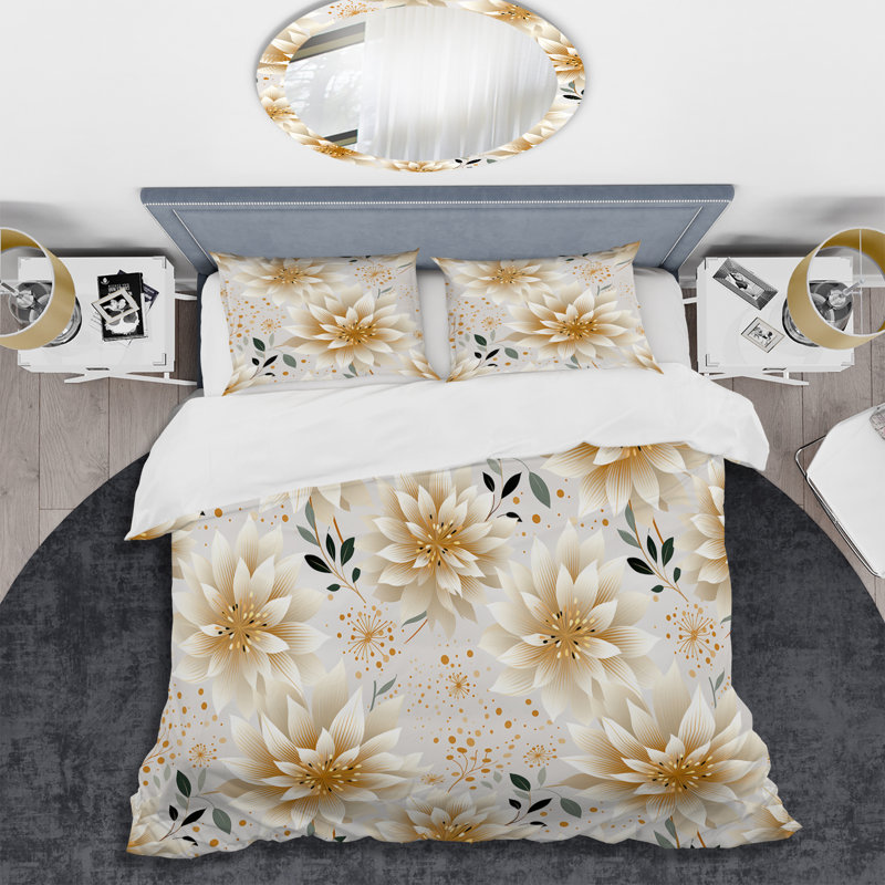 Ensemble de housse de couette Carnation Mandalas Fleurs Boho Motif III Chayote