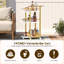 3-Tier Bar Cart Rolling Serving Cart with Fence