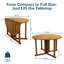 Kerlyn Malaysian Hardwood Gateleg Extendable Outdoor Dining Table
