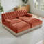 Causeuse avec 2 repose-pieds (rouge-brun)