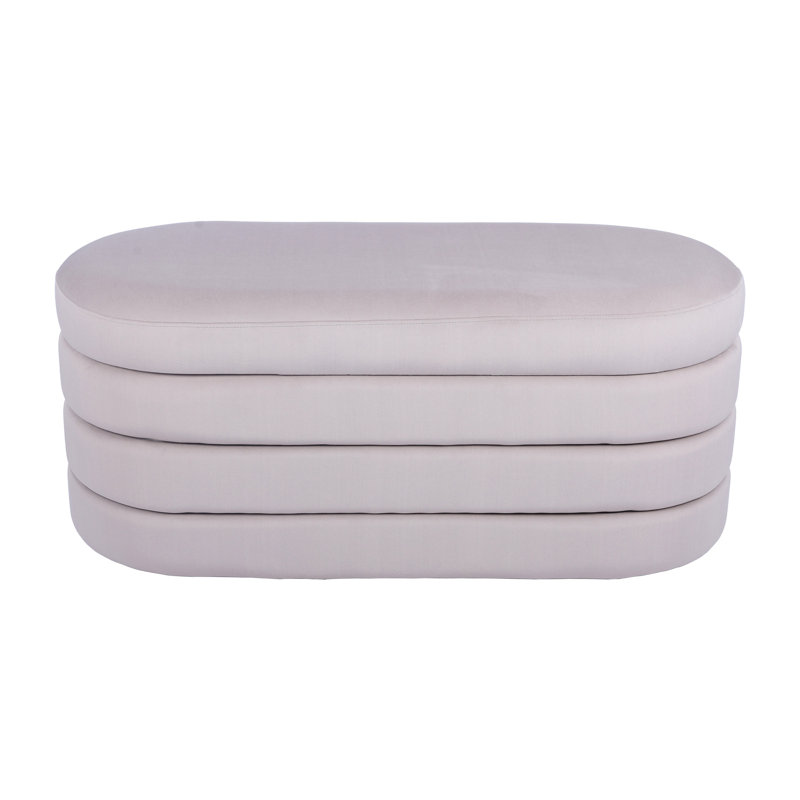Banc en velours taupe avec rangement