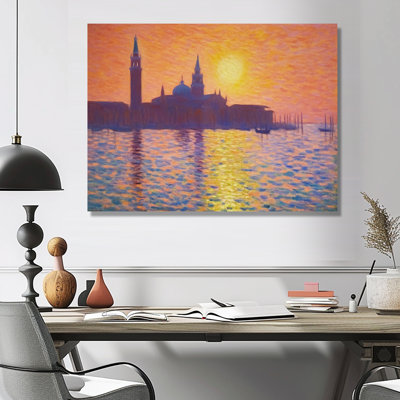 Coucher de soleil sur la rivière, Venise, Grand Canal - impression d'art mural de Venise