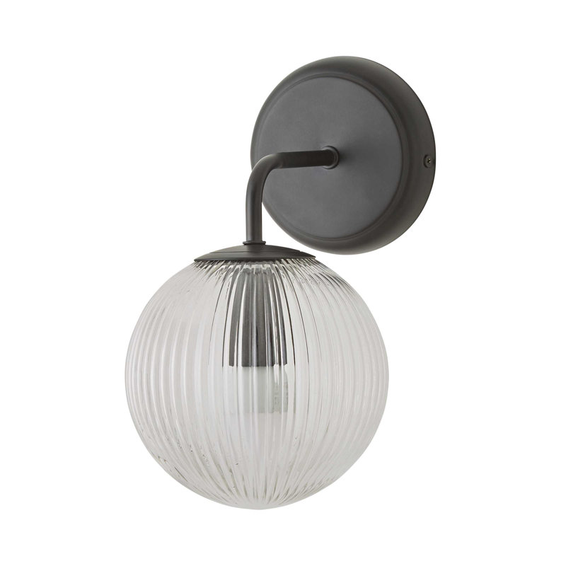 Springlake Armed Sconce, 26cmH x 18.5cmW x 14.8cmD, 2, Matte Black