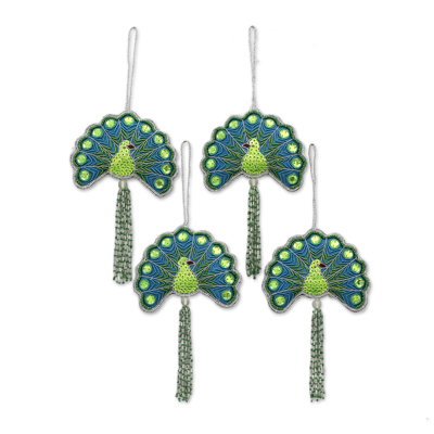 Figurine suspendue à billes glorious peacock