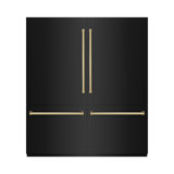 ZLINE Autograph 72 in. Black Stainless Refrigerator w/ Gray and Bronze Accents