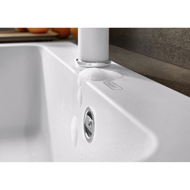 Naya Single Bowl Inset Kitchen Sink, White