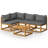 5 Piece Lounge Chair with Cushions-1725574949