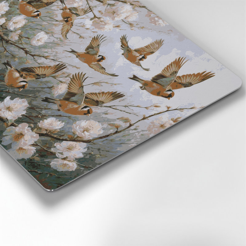 Art mural oiseaux, chardonneret gris, H 20 po x l 30 po