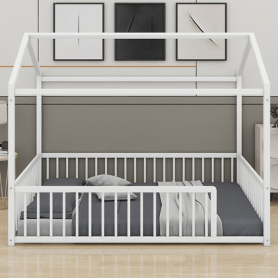 Structure de lit en métal avec clôture Montessori