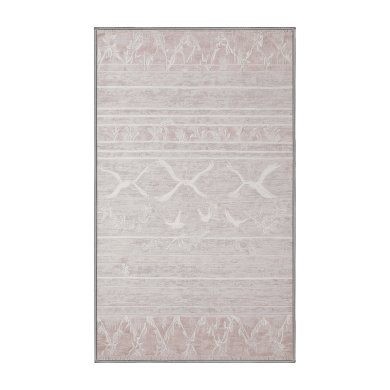 Tapis gris soyeux et moelleux, Rectangle 7 pi x 9 pi