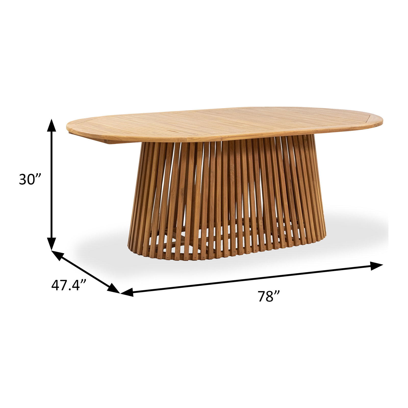 Marina 78" Teak Wood Outdoor Dining Table