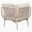 Fauteuil d'angle modulaire extérieur en corde, siège d'appoint de patio sectionnel avec coussins, structure antirouille