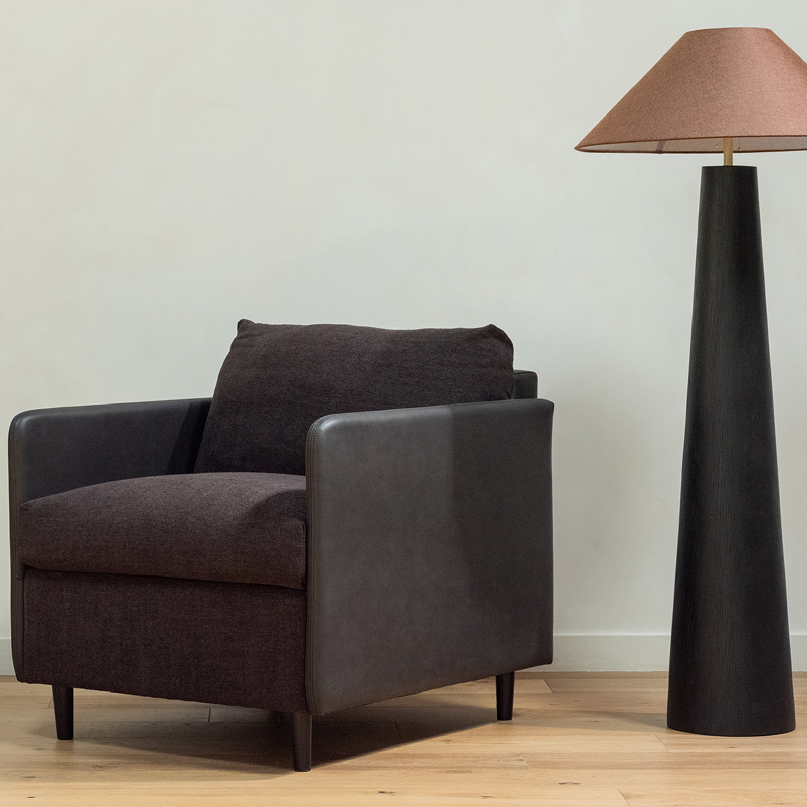 Genuine Leather Lounge Chair, Black