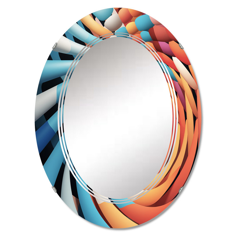 Gerani - Miroir mural moderne ovale, 36 po x 24 po