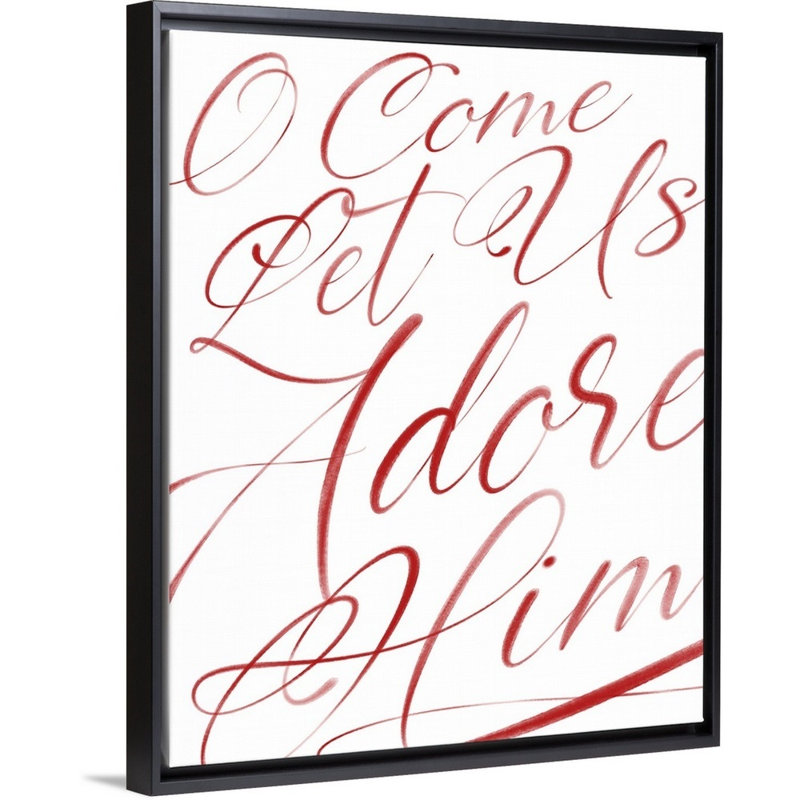 "O’come", reproduction d’art textuel sur toile, H 16 po x l 13 po x P 1,75 po, Cadre noir
