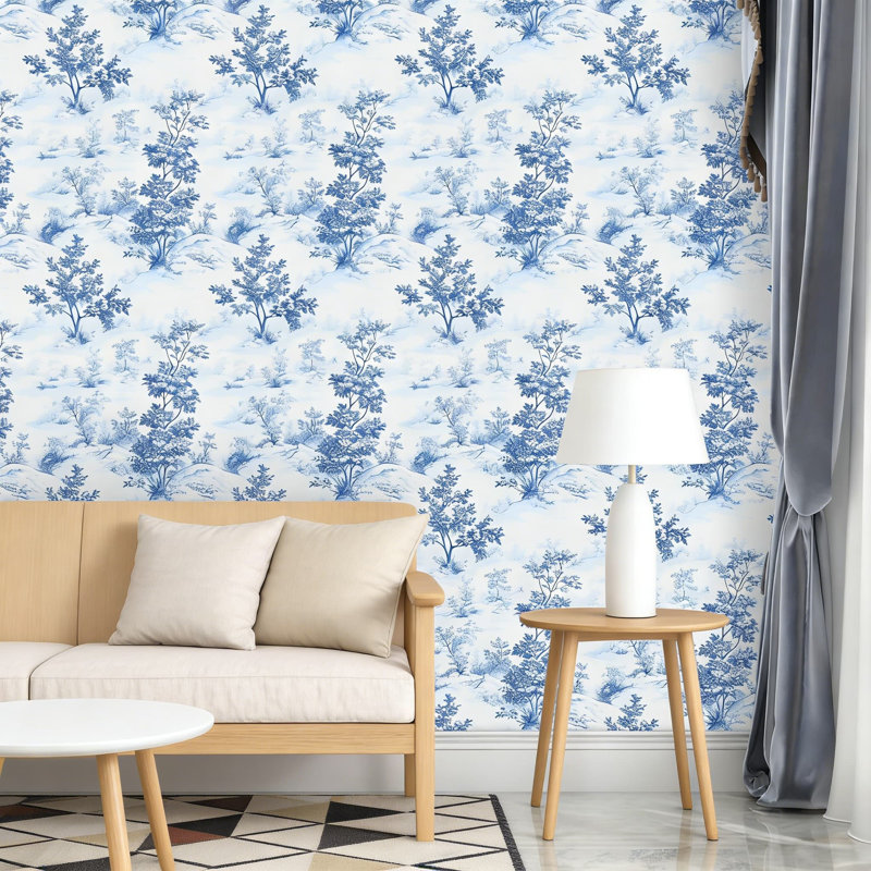 Papier peint adhésif bleu forêt bleue
